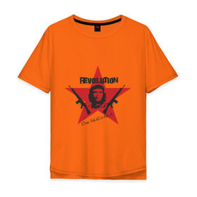 Мужская футболка хлопок Oversize с принтом Che Guevara - revolution в Курске, 100% хлопок | свободный крой, круглый ворот, “спинка” длиннее передней части | Тематика изображения на принте: че гевара
