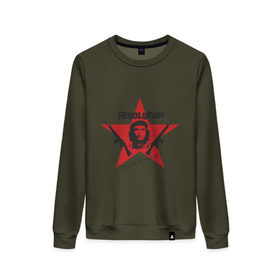Женский свитшот хлопок с принтом Che Guevara - revolution в Курске, 100% хлопок | прямой крой, круглый вырез, на манжетах и по низу широкая трикотажная резинка  | че гевара