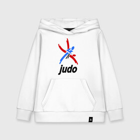 Детская толстовка хлопок с принтом Дзюдо - Judo эмблема в Курске, 100% хлопок | Круглый горловой вырез, эластичные манжеты, пояс, капюшен | Тематика изображения на принте: дзюдо
