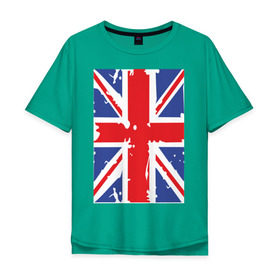 Мужская футболка хлопок Oversize с принтом Британский флаг в Курске, 100% хлопок | свободный крой, круглый ворот, “спинка” длиннее передней части | great britain | uk | united kingdom | английский флаг | британский флаг | флаг uk | флаг англии | флаг британии | флаг великобритании