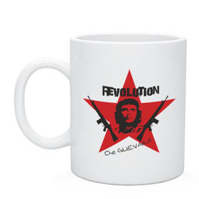 Кружка керамическая с принтом Che Guevara - revolution в Курске, керамика | объем — 330 мл, диаметр — 80 мм. Принт наносится на бока кружки, можно сделать два разных изображения | che guevara | revolution | гевара | звезда | куба | революция | че