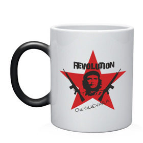 Кружка хамелеон с принтом Che Guevara - revolution в Курске, керамика | меняет цвет при нагревании, емкость 330 мл | che guevara | revolution | гевара | звезда | куба | революция | че