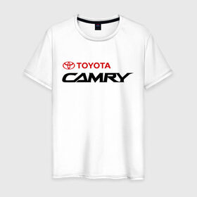 Мужская футболка хлопок с принтом Toyota Camry в Курске, 100% хлопок | прямой крой, круглый вырез горловины, длина до линии бедер, слегка спущенное плечо. | toyota | toyota camry | камри | камрюха | тойота | тойота камри | японка