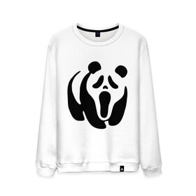 Мужской свитшот хлопок с принтом Scream Panda в Курске, 100% хлопок |  | панда