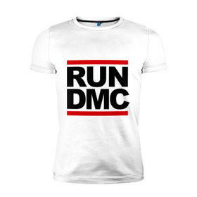 Мужская футболка премиум с принтом Run DMC в Курске, 92% хлопок, 8% лайкра | приталенный силуэт, круглый вырез ворота, длина до линии бедра, короткий рукав | dmc | gangsta | gansta | hip hop | hop | rap | run | рэп | рэпчина | хип | хип хоп | хипхоп | хоп