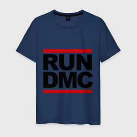 Мужская футболка хлопок с принтом Run DMC в Курске, 100% хлопок | прямой крой, круглый вырез горловины, длина до линии бедер, слегка спущенное плечо. | dmc | gangsta | gansta | hip hop | hop | rap | run | рэп | рэпчина | хип | хип хоп | хипхоп | хоп