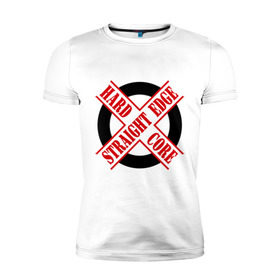 Мужская футболка премиум с принтом Straight edge (sXe) (1) в Курске, 92% хлопок, 8% лайкра | приталенный силуэт, круглый вырез ворота, длина до линии бедра, короткий рукав | 