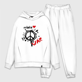 Мужской костюм хлопок OVERSIZE с принтом Peace. Make love not war в Курске,  |  | хиппи