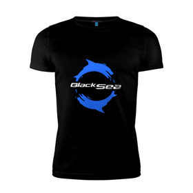 Мужская футболка премиум с принтом Черное море - Black Sea в Курске, 92% хлопок, 8% лайкра | приталенный силуэт, круглый вырез ворота, длина до линии бедра, короткий рукав | black sea | дельфины | черное море