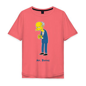 Мужская футболка хлопок Oversize с принтом Mr. Burns (The Simpsons) в Курске, 100% хлопок | свободный крой, круглый ворот, “спинка” длиннее передней части | burns | simpsons | симпсоны | симсоны