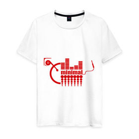 Мужская футболка хлопок с принтом Minimal Techno в Курске, 100% хлопок | прямой крой, круглый вырез горловины, длина до линии бедер, слегка спущенное плечо. | эквалайзер