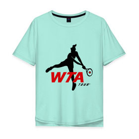 Мужская футболка хлопок Oversize с принтом Теннисистка (3) в Курске, 100% хлопок | свободный крой, круглый ворот, “спинка” длиннее передней части | 