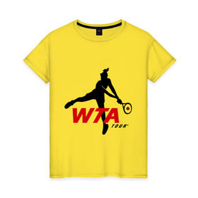 Женская футболка хлопок с принтом Теннисистка (3) в Курске, 100% хлопок | прямой крой, круглый вырез горловины, длина до линии бедер, слегка спущенное плечо | 