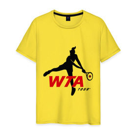 Мужская футболка хлопок с принтом Теннисистка (3) в Курске, 100% хлопок | прямой крой, круглый вырез горловины, длина до линии бедер, слегка спущенное плечо. | Тематика изображения на принте: 