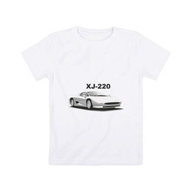 Детская футболка хлопок с принтом Jaguar XJ-220 в Курске, 100% хлопок | круглый вырез горловины, полуприлегающий силуэт, длина до линии бедер | Тематика изображения на принте: 