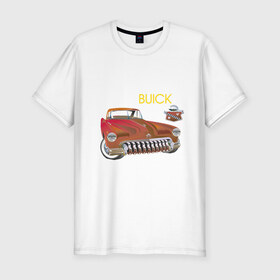 Мужская футболка премиум с принтом Buick в Курске, 92% хлопок, 8% лайкра | приталенный силуэт, круглый вырез ворота, длина до линии бедра, короткий рукав | 