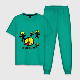 Мужская пижама хлопок с принтом Olodum(1) в Курске, 100% хлопок | брюки и футболка прямого кроя, без карманов, на брюках мягкая резинка на поясе и по низу штанин
 | бразилия