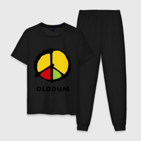 Мужская пижама хлопок с принтом Olodum в Курске, 100% хлопок | брюки и футболка прямого кроя, без карманов, на брюках мягкая резинка на поясе и по низу штанин
 | бразилия