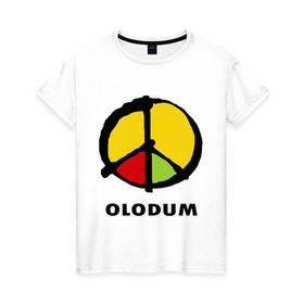 Женская футболка хлопок с принтом Olodum в Курске, 100% хлопок | прямой крой, круглый вырез горловины, длина до линии бедер, слегка спущенное плечо | бразилия