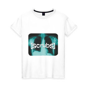 Женская футболка хлопок с принтом Scrubs (Клиника) в Курске, 100% хлопок | прямой крой, круглый вырез горловины, длина до линии бедер, слегка спущенное плечо | scrubs | клиника