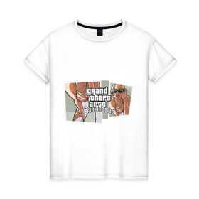 Женская футболка хлопок с принтом Grand Theft Auto San Andreas (2) в Курске, 100% хлопок | прямой крой, круглый вырез горловины, длина до линии бедер, слегка спущенное плечо | grand theft auto | gta | gta sa | san andreas | гта сан андреас