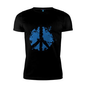Мужская футболка премиум с принтом Peace мир в Курске, 92% хлопок, 8% лайкра | приталенный силуэт, круглый вырез ворота, длина до линии бедра, короткий рукав | хиппи