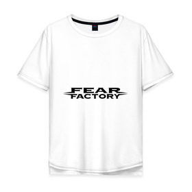 Мужская футболка хлопок Oversize с принтом Fear Factory (1) в Курске, 100% хлопок | свободный крой, круглый ворот, “спинка” длиннее передней части | американский рок | лого fear factory | логотип fear factory | рок | символика fear factory | эмблема fear factory