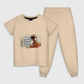 Детская пижама хлопок с принтом Grand Theft Auto San Andreas (6) в Курске, 100% хлопок |  брюки и футболка прямого кроя, без карманов, на брюках мягкая резинка на поясе и по низу штанин
 | grand theft auto | gta | san andreas | гта | сан андрес