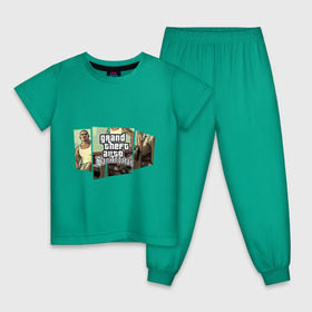 Детская пижама хлопок с принтом Grand Theft Auto San Andreas (5) в Курске, 100% хлопок |  брюки и футболка прямого кроя, без карманов, на брюках мягкая резинка на поясе и по низу штанин
 | grand theft auto | gta | gta sa | san andreas | гта сан андреас