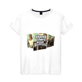 Женская футболка хлопок с принтом Grand Theft Auto San Andreas (5) в Курске, 100% хлопок | прямой крой, круглый вырез горловины, длина до линии бедер, слегка спущенное плечо | grand theft auto | gta | gta sa | san andreas | гта сан андреас