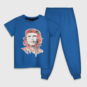 Детская пижама хлопок с принтом Che Guevara (3) в Курске, 100% хлопок |  брюки и футболка прямого кроя, без карманов, на брюках мягкая резинка на поясе и по низу штанин
 | Тематика изображения на принте: гевара | куба | революция | свобода | че