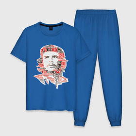 Мужская пижама хлопок с принтом Che Guevara (3) в Курске, 100% хлопок | брюки и футболка прямого кроя, без карманов, на брюках мягкая резинка на поясе и по низу штанин
 | гевара | куба | революция | свобода | че