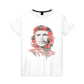 Женская футболка хлопок с принтом Che Guevara (3) в Курске, 100% хлопок | прямой крой, круглый вырез горловины, длина до линии бедер, слегка спущенное плечо | гевара | куба | революция | свобода | че