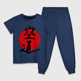 Детская пижама хлопок с принтом Кудо (Kudo) в Курске, 100% хлопок |  брюки и футболка прямого кроя, без карманов, на брюках мягкая резинка на поясе и по низу штанин
 | карате | каратэ | кудо