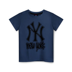 Детская футболка хлопок с принтом New York (Нью Йорк) в Курске, 100% хлопок | круглый вырез горловины, полуприлегающий силуэт, длина до линии бедер | new york | ny | nyc | город | города | нью йорк | ньюйорк