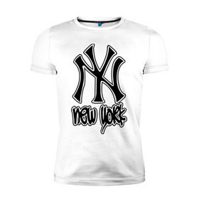 Мужская футболка премиум с принтом New York (Нью Йорк) в Курске, 92% хлопок, 8% лайкра | приталенный силуэт, круглый вырез ворота, длина до линии бедра, короткий рукав | new york | ny | nyc | город | города | нью йорк | ньюйорк