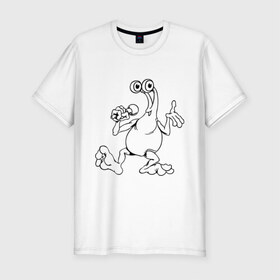 Мужская футболка премиум с принтом Инопланетянин (4) в Курске, 92% хлопок, 8% лайкра | приталенный силуэт, круглый вырез ворота, длина до линии бедра, короткий рукав | гуманоид | инопланетянин | нло | пришелец