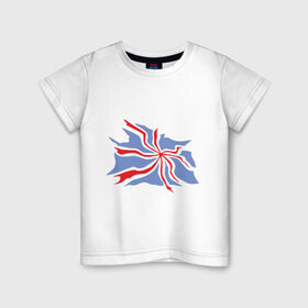 Детская футболка хлопок с принтом Флаг Англии в Курске, 100% хлопок | круглый вырез горловины, полуприлегающий силуэт, длина до линии бедер | england | gb | uk | англия | британский флаг | великобритания | соединенное королевство | флаг