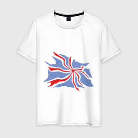 Мужская футболка хлопок с принтом Флаг Англии в Курске, 100% хлопок | прямой крой, круглый вырез горловины, длина до линии бедер, слегка спущенное плечо. | Тематика изображения на принте: england | gb | uk | англия | британский флаг | великобритания | соединенное королевство | флаг