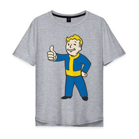 Мужская футболка хлопок Oversize с принтом Мальчик из Fallout в Курске, 100% хлопок | свободный крой, круглый ворот, “спинка” длиннее передней части | fallout | мальчик | постапокалиптические | радиация