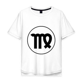 Мужская футболка хлопок Oversize с принтом Знаки Зодиака. Дева. в Курске, 100% хлопок | свободный крой, круглый ворот, “спинка” длиннее передней части | 