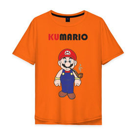 Мужская футболка хлопок Oversize с принтом Kumario в Курске, 100% хлопок | свободный крой, круглый ворот, “спинка” длиннее передней части | марио