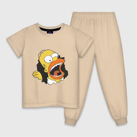 Детская пижама хлопок с принтом Гомер Симпсон вылезает в Курске, 100% хлопок |  брюки и футболка прямого кроя, без карманов, на брюках мягкая резинка на поясе и по низу штанин
 | Тематика изображения на принте: гомер