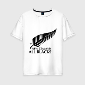Женская футболка хлопок Oversize с принтом All blacks в Курске, 100% хлопок | свободный крой, круглый ворот, спущенный рукав, длина до линии бедер
 | американский футбол | регби