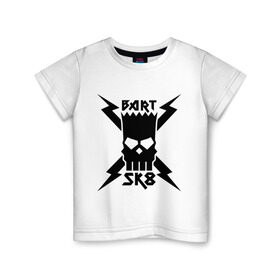 Детская футболка хлопок с принтом Bart SK8 (Барт Симпсон) в Курске, 100% хлопок | круглый вырез горловины, полуприлегающий силуэт, длина до линии бедер | Тематика изображения на принте: simpsons | барт | симпсон | симпсоны | симсоны