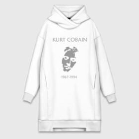 Платье-худи хлопок с принтом Kurt Cobain в Курске,  |  | kurt cobain | nirvana | кумиры | курт кобейн | легенды | нирвана | певцы | портреты