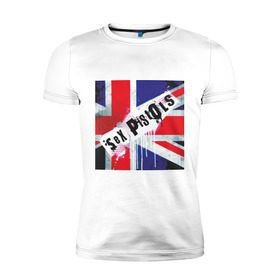Мужская футболка премиум с принтом Sex Pistols (2) в Курске, 92% хлопок, 8% лайкра | приталенный силуэт, круглый вырез ворота, длина до линии бедра, короткий рукав | британский флаг