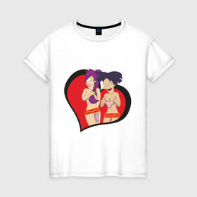 Женская футболка хлопок с принтом Futurama-censored в Курске, 100% хлопок | прямой крой, круглый вырез горловины, длина до линии бедер, слегка спущенное плечо | futurama | футурама