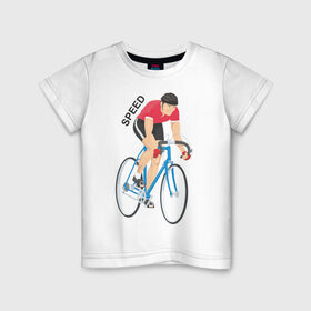 Детская футболка хлопок с принтом BikeRace в Курске, 100% хлопок | круглый вырез горловины, полуприлегающий силуэт, длина до линии бедер | 