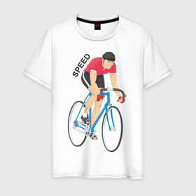 Мужская футболка хлопок с принтом BikeRace в Курске, 100% хлопок | прямой крой, круглый вырез горловины, длина до линии бедер, слегка спущенное плечо. | 